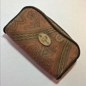 Etro Brown and Green Paisley Pouch